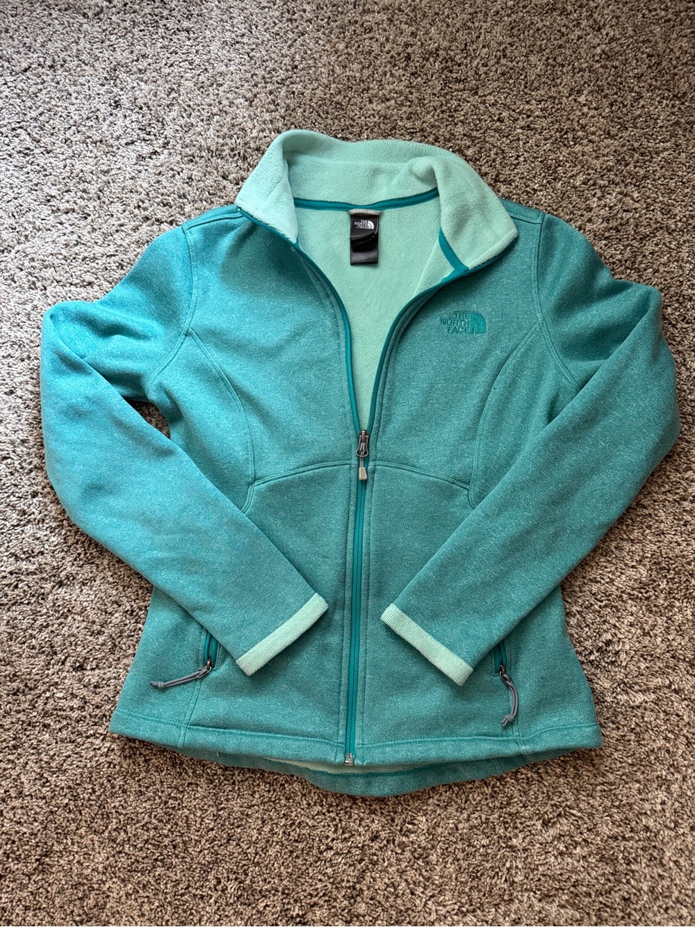 The North Face Women's Teal Full-Zip Teddy Fleece Jacket